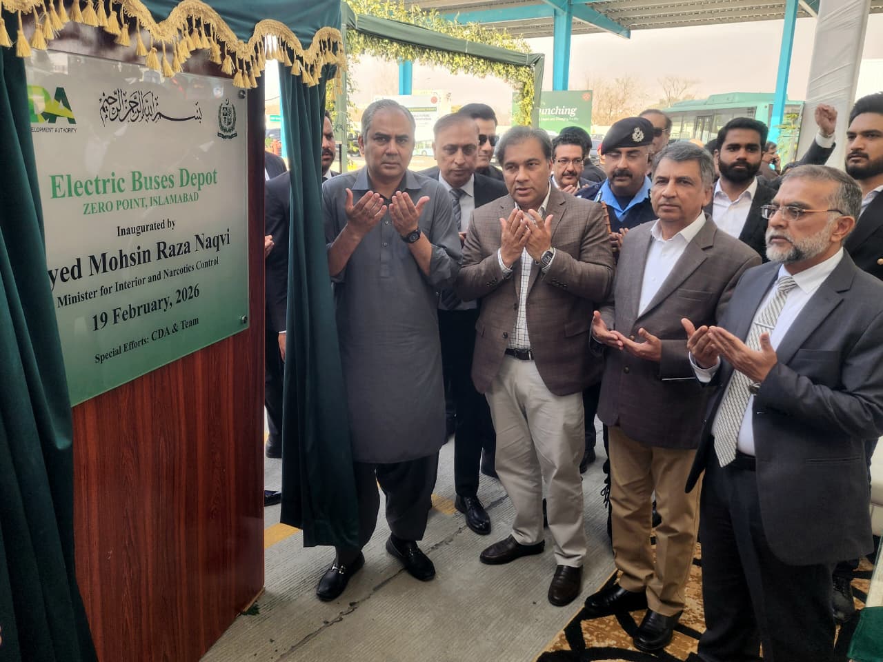 Islamabad: Mohsin Naqvi Inaugurates New Electric Buses, Depot and Charging Facility