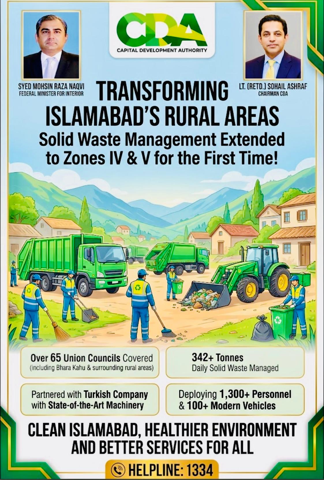 CDA Extends Solid Waste Management Services to Rural Areas of Zones IV and V for the First Time in Its History